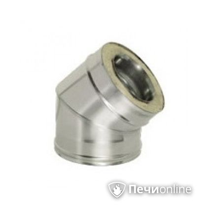 Дымоход Дымок Колено 45° с изоляцией 0,8 мм. OТFR45 200/280 в Сочи