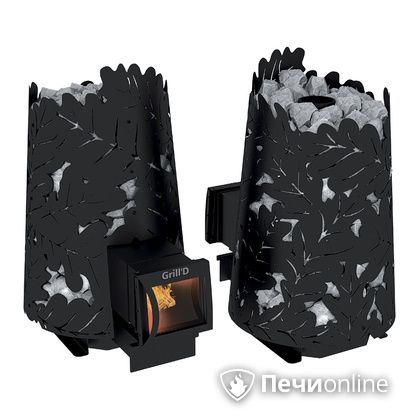 Дровяная печь-каменка GrillD Dubravo 180 long black в Сочи