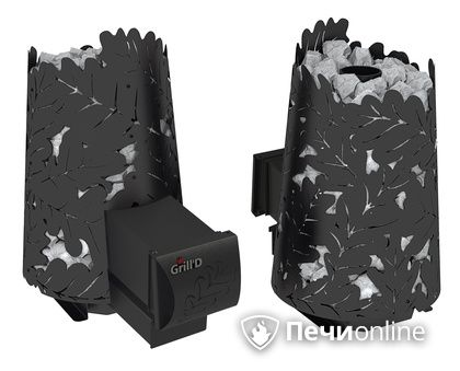 Дровяная печь-каменка GrillD Dubravo mini long black в Сочи