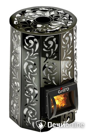 Дровяная печь-каменка GrillD Violet short Жадеит 80 в Сочи
