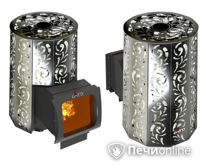 Дровяная печь-каменка GrillD Violet window long Max Жадеит 100 в Сочи