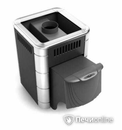 Дровяная банная печь TMF Оса Inox антрацит нержавеющие вставки в Сочи