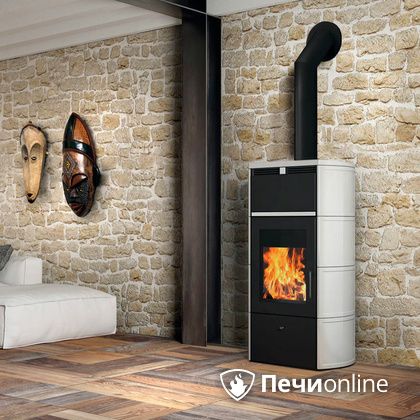 Печь-камин Edilkamin Flamma 24 kw V.A. Bianco Panna с Т/О в Сочи