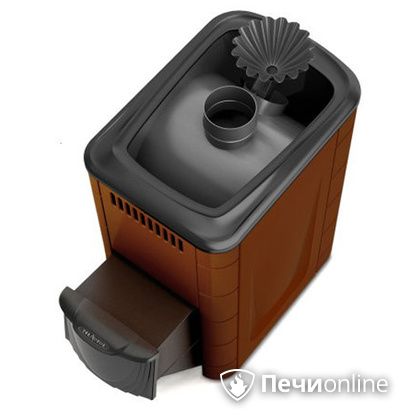 Дровяная банная печь TMF Ангара 2012 Carbon с закрытой каменкой дверь антрацит терракота в Сочи