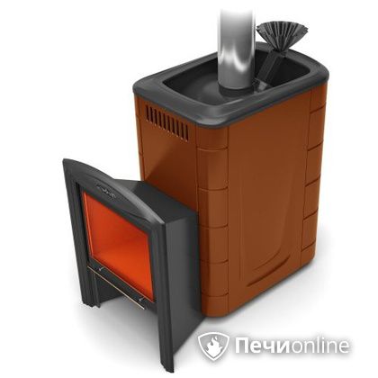 Дровяная банная печь TMF Гейзер 2014 Carbon Витра терракота в Сочи